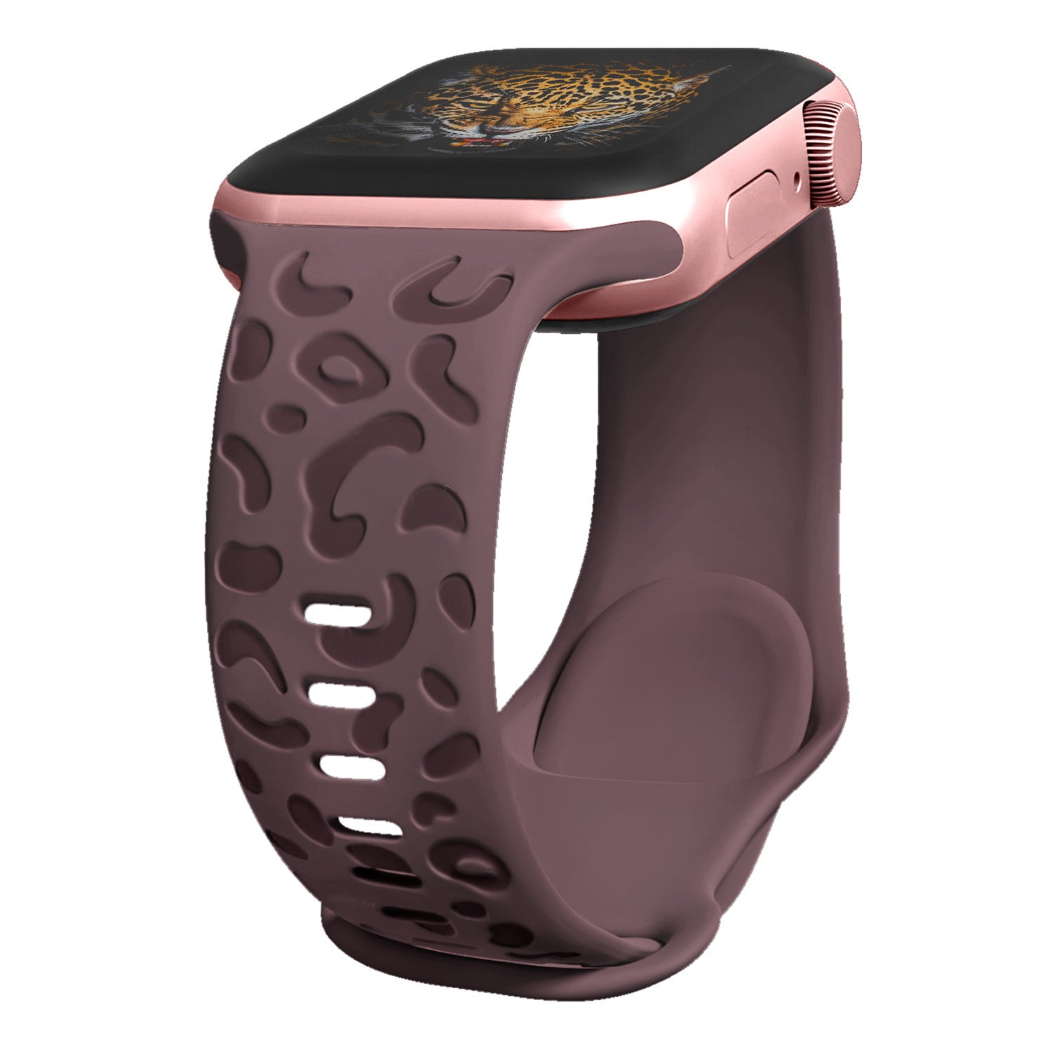 Applicable Watch Strap Watchs8ultra Laser Carving Embossed Leopard Print Butterfly Clasp Silicone
