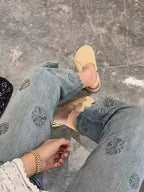 Ladies' High Waisted Straight Leg Loose Jeans