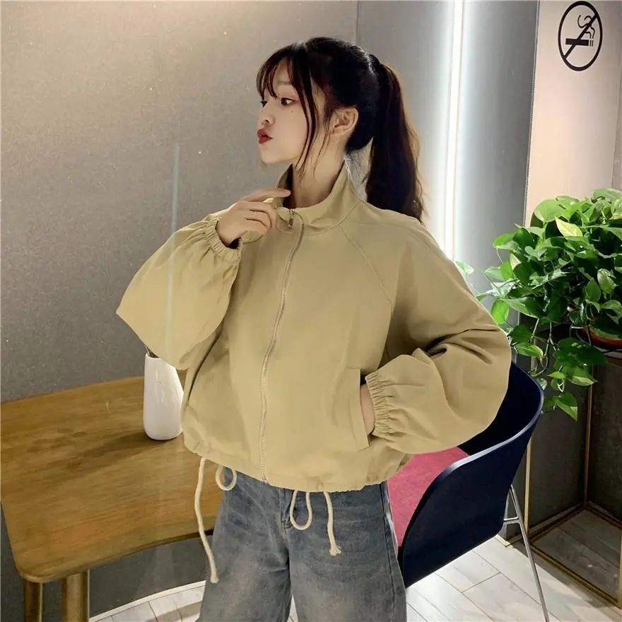 Loose And Fashionable Short Casual Drawstring Cardigan Top Trend