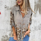 Women's Printed Autumn Leisure Long Leopard-print Shirt