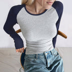 Women's Casual T-shirt Long Sleeve Bottoming Top