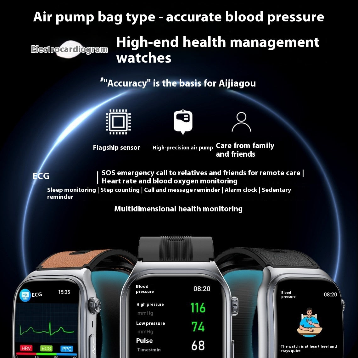 Smart Watch S15 Real Blood Pressure Uric Acid Monitoring